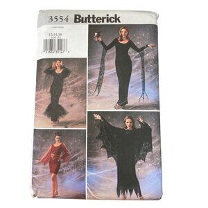 Butterick 3554 Elvira Gothic Witch Costume Sewing Patterns Sizes 12-14-16 NEW
